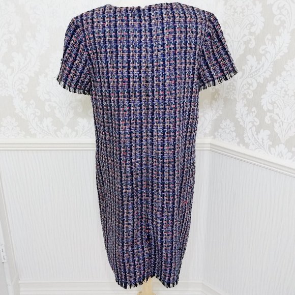 Ann Taylor Colorful Weave Pattern Short Sleeve Dress and Jacket Size 12 - Picture 5 of 6